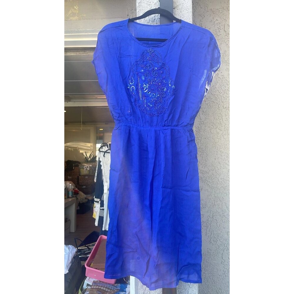 Anthropologie Beaded Embellished Mini Dress S